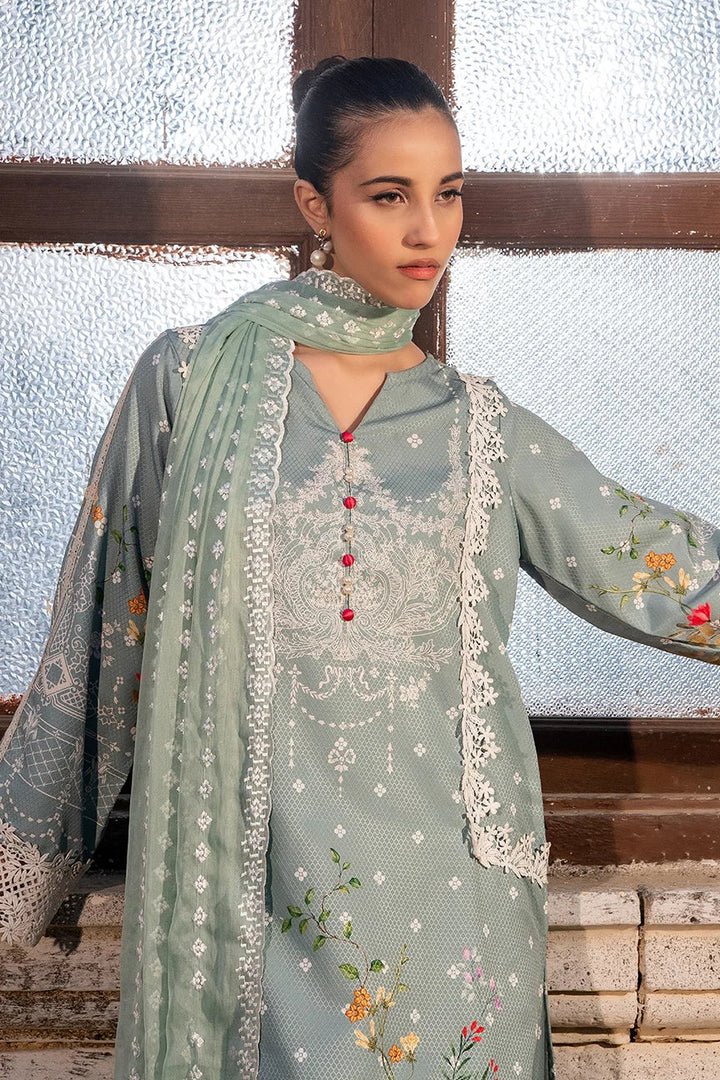 Dhaga Women Pret Embroidered Herringbone 3 Piece Suit Veridian FW25DSE704 - Winter Collection