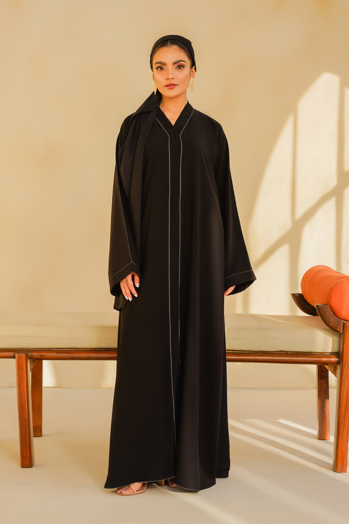 Divinely Crafted Abaya Casual Crepe 1 Piece Wahj Abaya | Buttoned Up