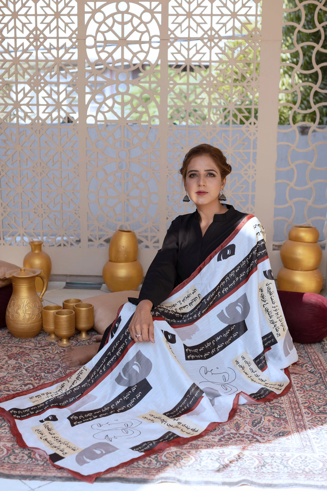 Dhaga Women Scarve Printed Crinkle Silk 1 Piece Zahir Batin - Summer Collection