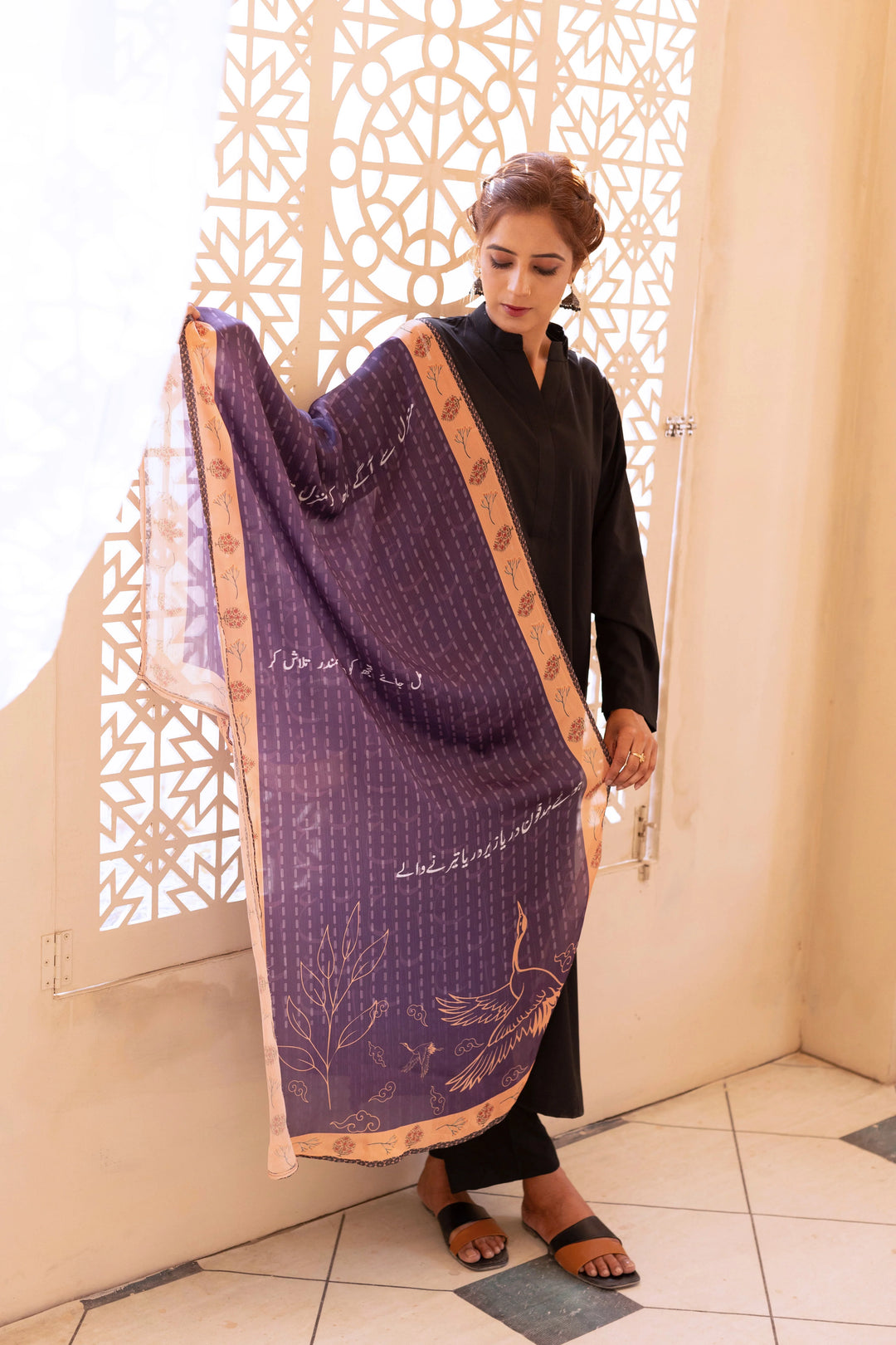 Dhaga Women Scarve Printed Crinkle Silk 1 Piece Aitebar - Summer Collection