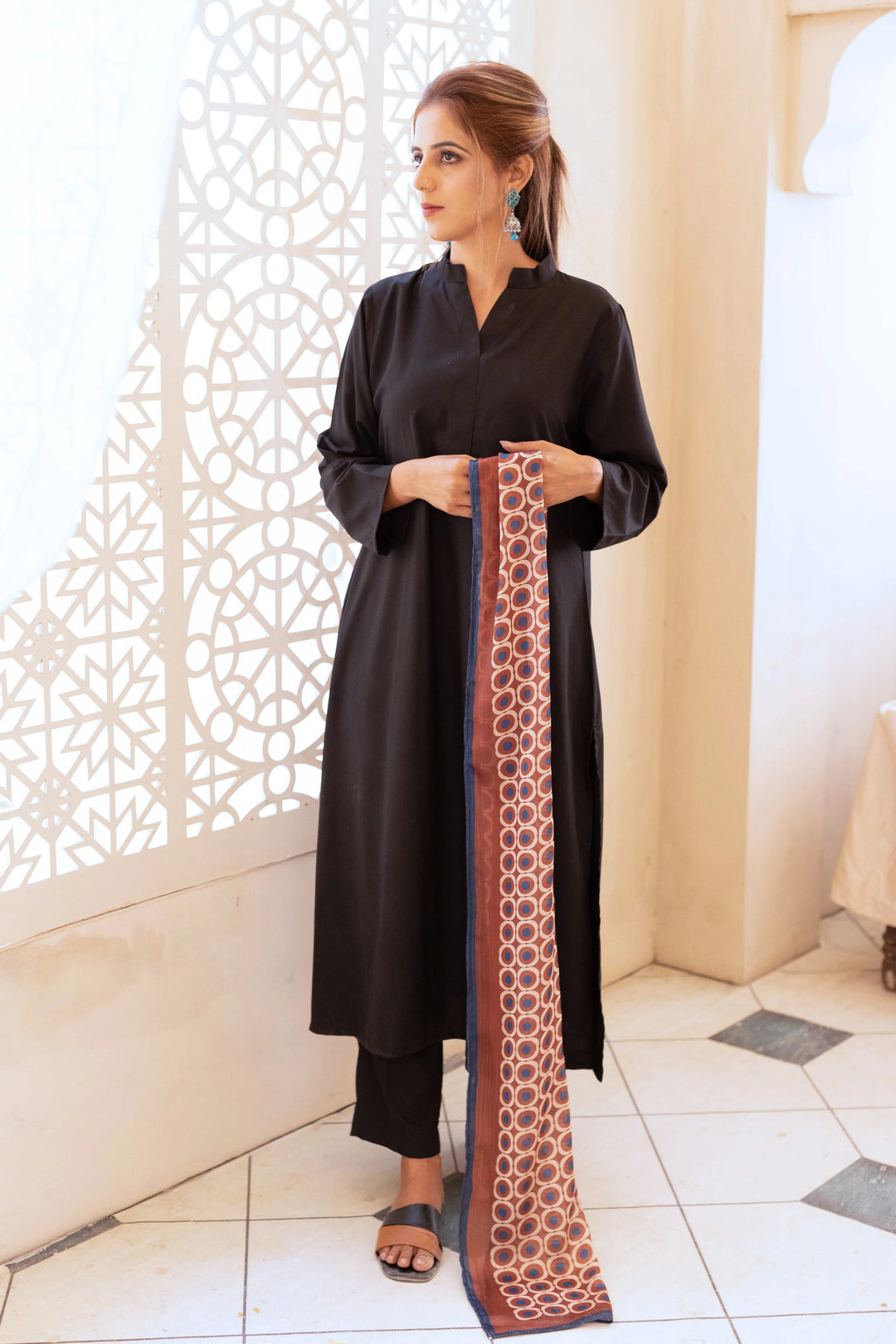 Dhaga Women Scarve Printed Crinkle Silk 1 Piece Alpha Big - Summer Collection