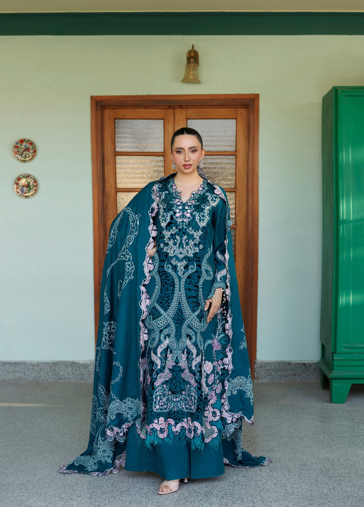 Plush Luxury by Asifa and Nabeel Unstitched Embroidered Pashmina 3 Piece Suit Secret Garden WLXU-03 - Festive Collection