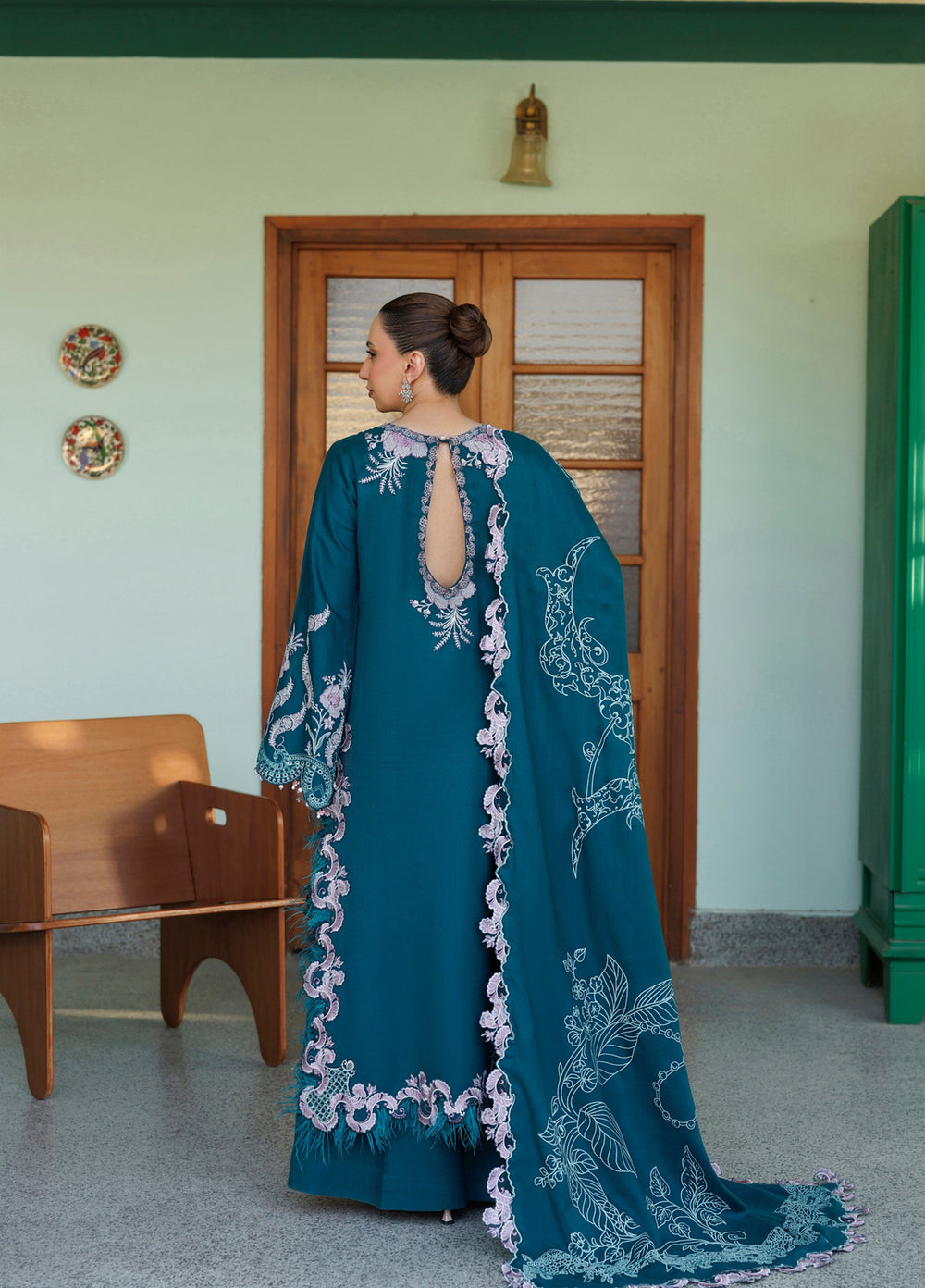 Plush Luxury by Asifa and Nabeel Unstitched Embroidered Pashmina 3 Piece Suit Secret Garden WLXU-03 - Festive Collection