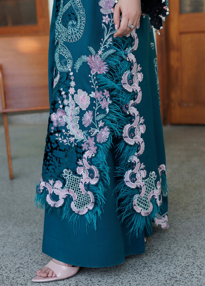 Plush Luxury by Asifa and Nabeel Unstitched Embroidered Pashmina 3 Piece Suit Secret Garden WLXU-03 - Festive Collection