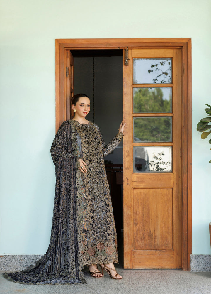 Plush Luxury by Asifa and Nabeel Unstitched Embroidered Velvet 3 Piece Suit Magnolia WLXU-05 - Festive Collection