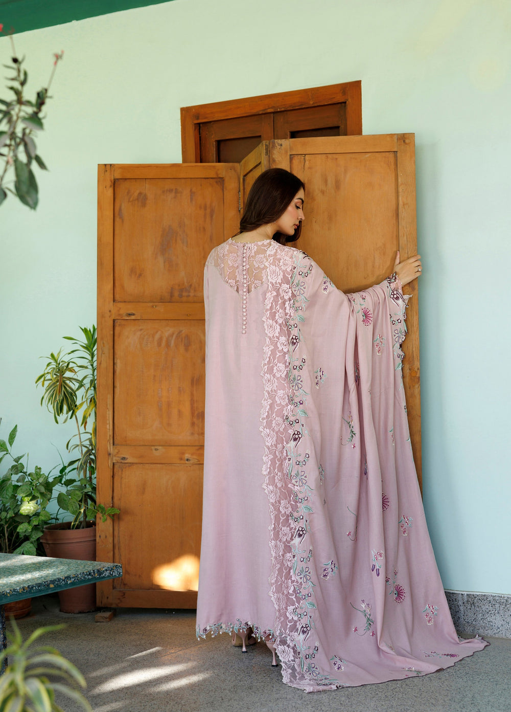 Plush Luxury by Asifa and Nabeel Unstitched Embroidered Pashmina 3 Piece Suit Winter Rose WLXU-07 - Festive Collection