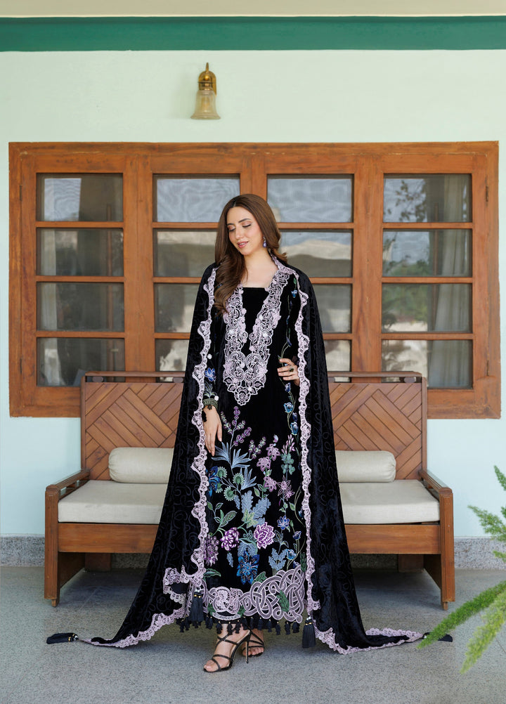Plush Luxury by Asifa and Nabeel Unstitched Embroidered Velvet 3 Piece Suit Ivy WLXU-09 - Festive Collection