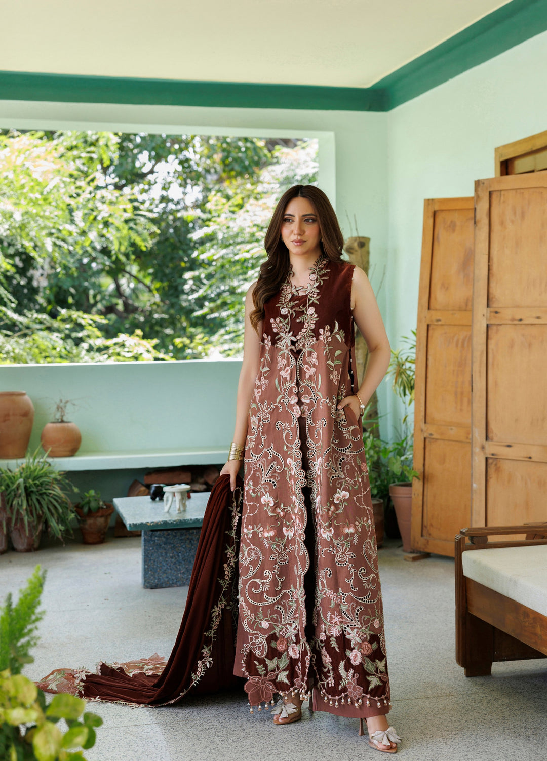 Plush Luxury by Asifa and Nabeel Unstitched Embroidered Viscose 3 Piece Suit Ferin WLXU-10 - Festive Collection