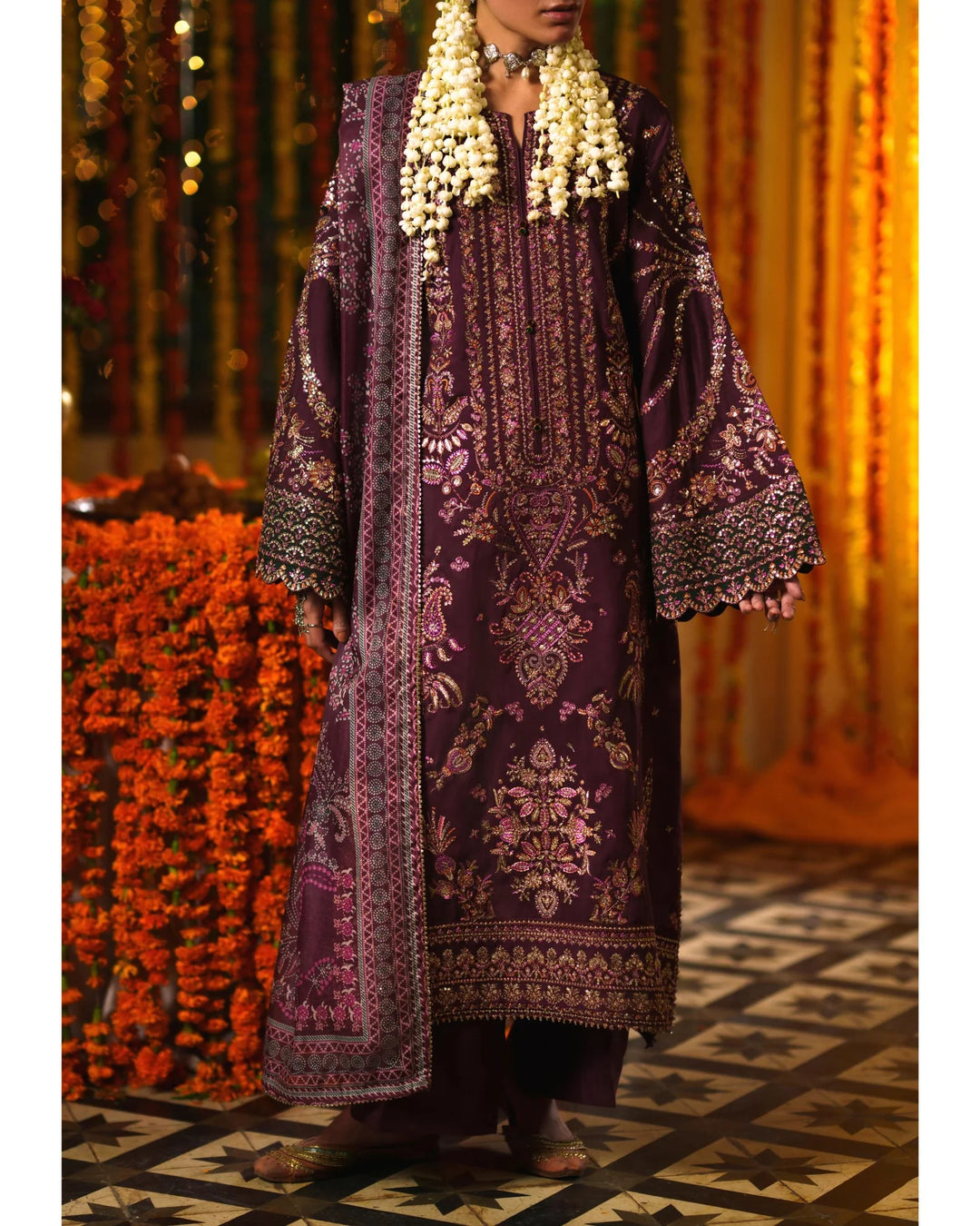 Chand Bali by Casuallite RTW Embroidered Viscose Silk 3 Piece Suit CL26UCR Husn e Zareen - Wedding Collection