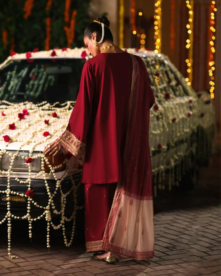 Chand Bali by Casuallite RTW Embroidered Viscose Silk 3 Piece Suit CL26UCR Waqar e Surkh - Wedding Collection