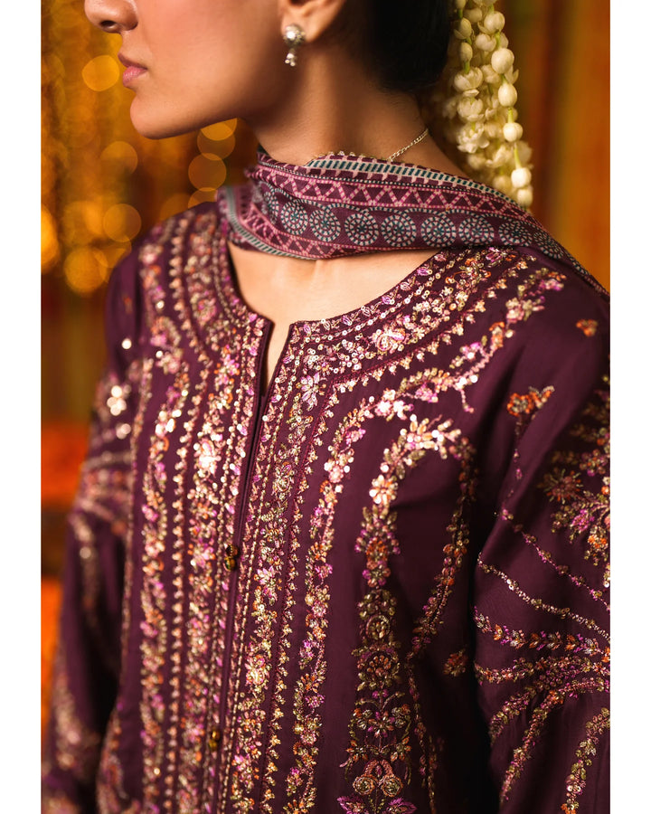 Chand Bali by Casuallite RTW Embroidered Viscose Silk 3 Piece Suit CL26UCR Husn e Zareen - Wedding Collection