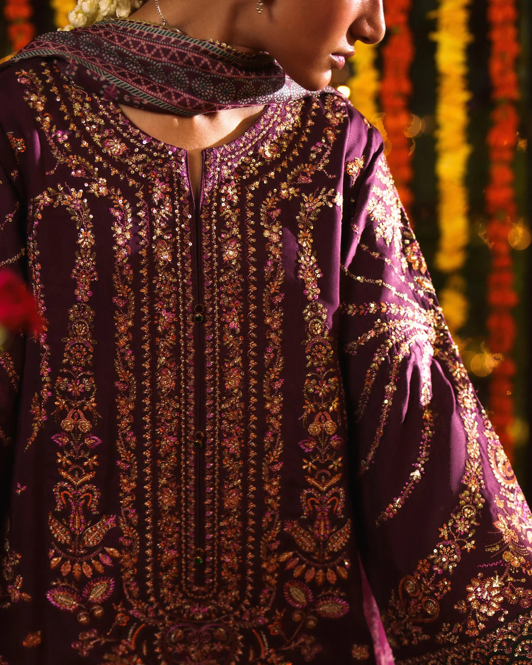 Chand Bali by Casuallite RTW Embroidered Viscose Silk 3 Piece Suit CL26UCR Husn e Zareen - Wedding Collection