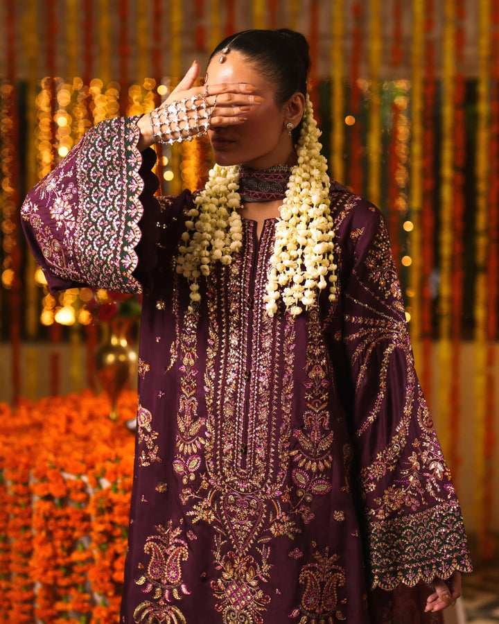 Chand Bali by Casuallite RTW Embroidered Viscose Silk 3 Piece Suit CL26UCR Husn e Zareen - Wedding Collection