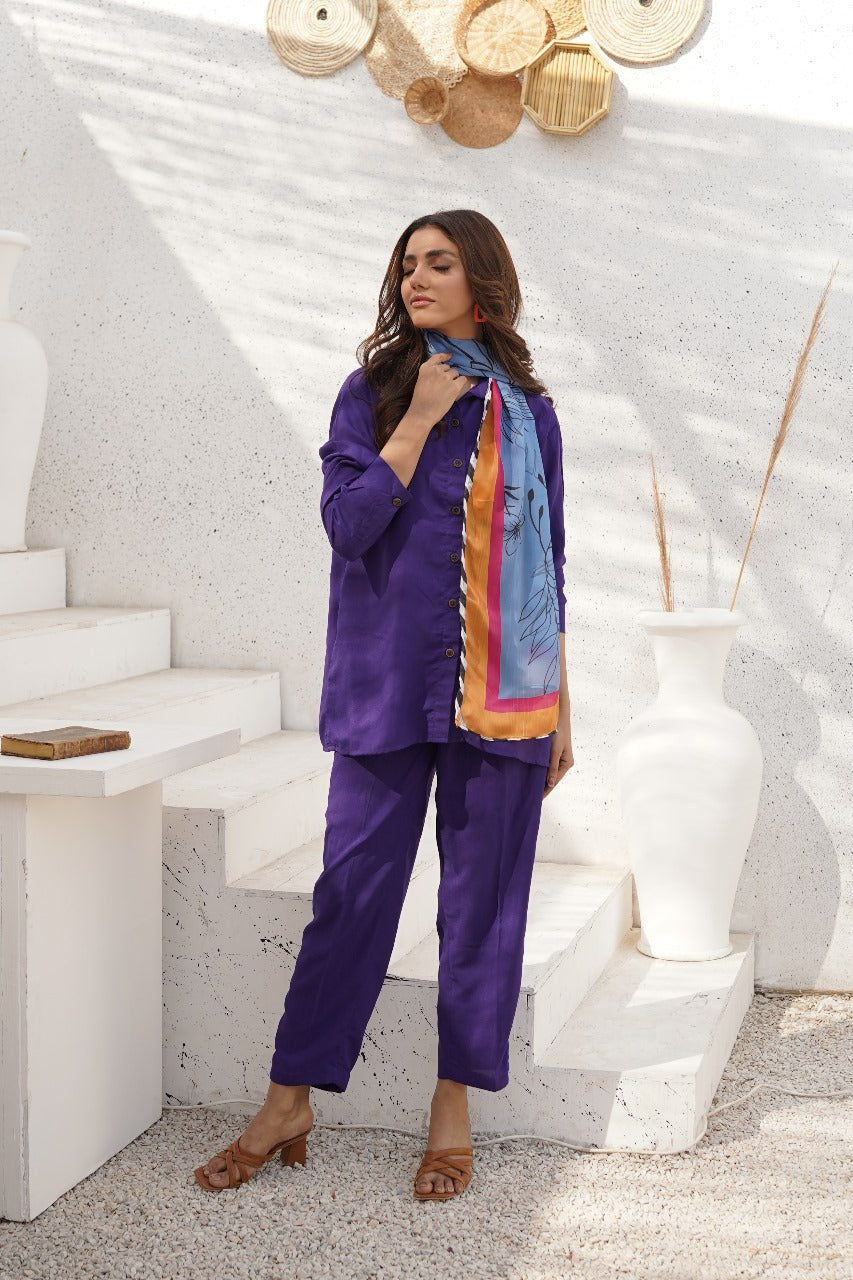 Dhaga Women Scarve Printed Crinkle Silk 1 Piece Autumn Elegance - Summer Collection