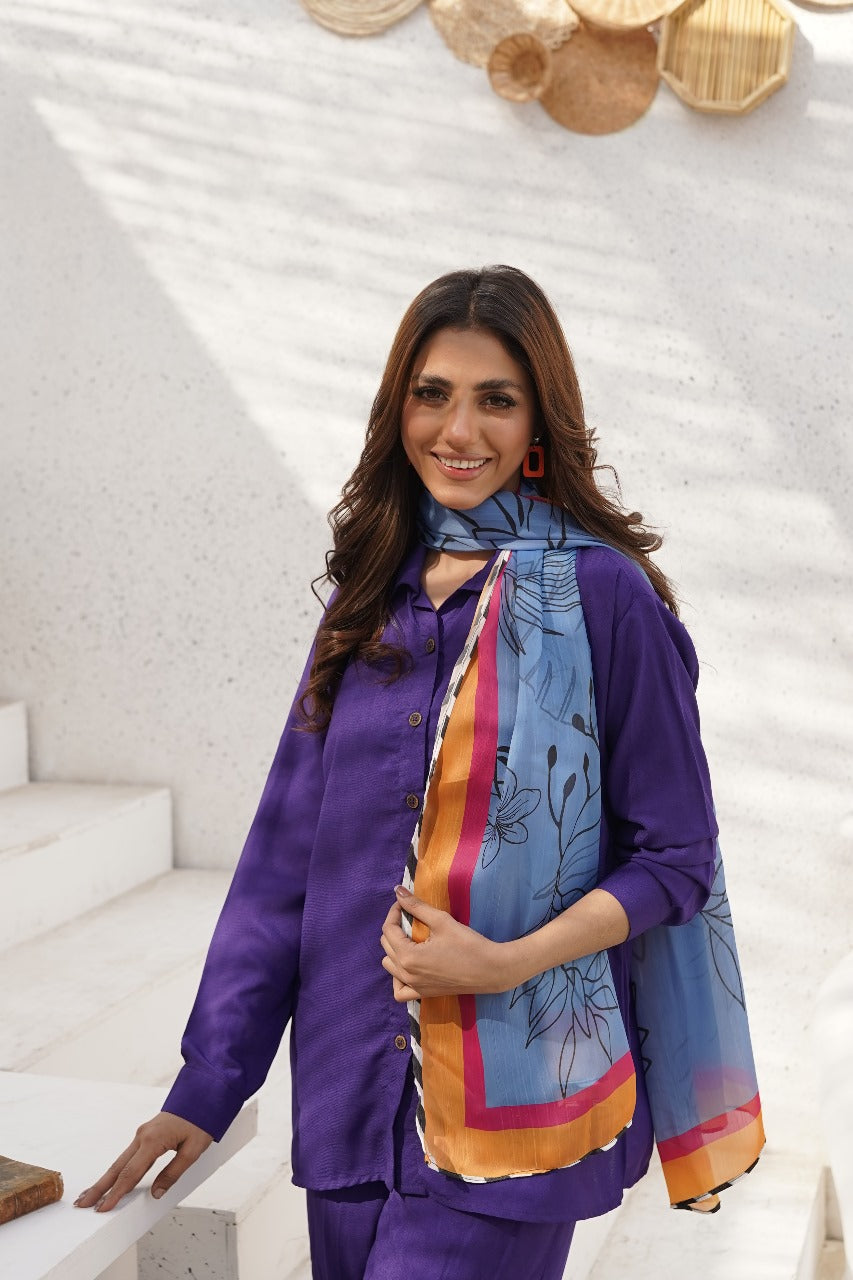 Dhaga Women Scarve Printed Crinkle Silk 1 Piece Autumn Elegance - Summer Collection