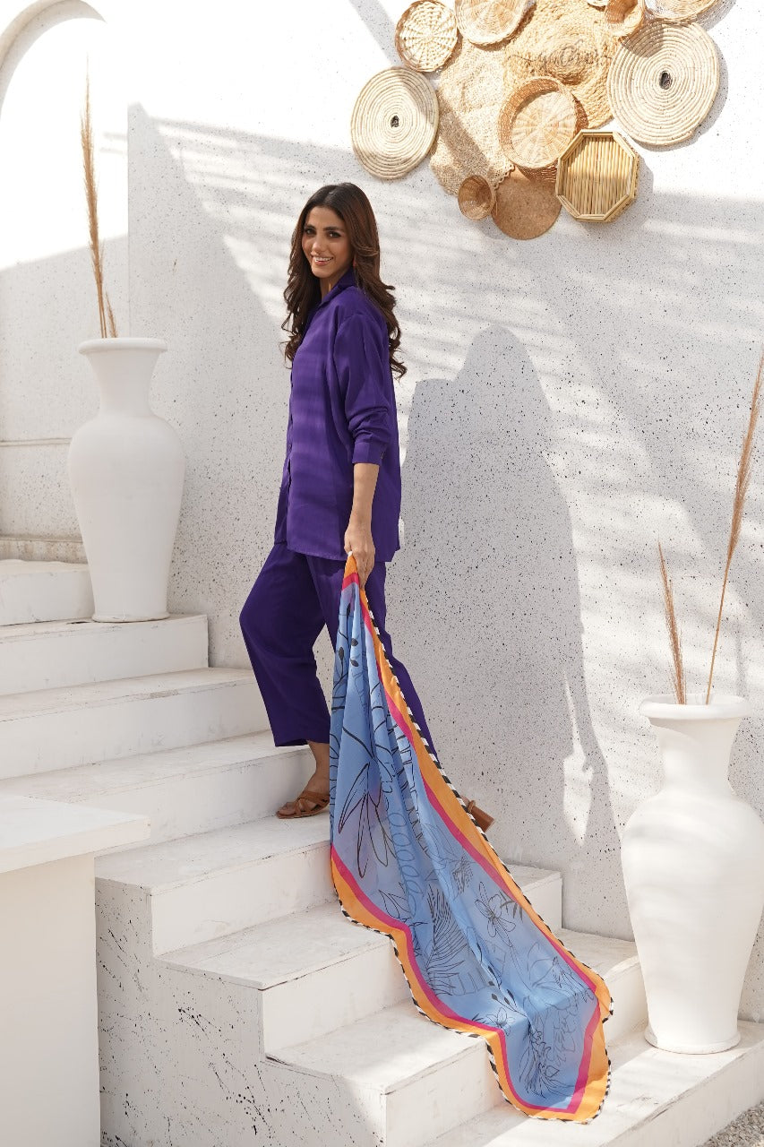 Dhaga Women Scarve Printed Crinkle Silk 1 Piece Autumn Elegance - Summer Collection