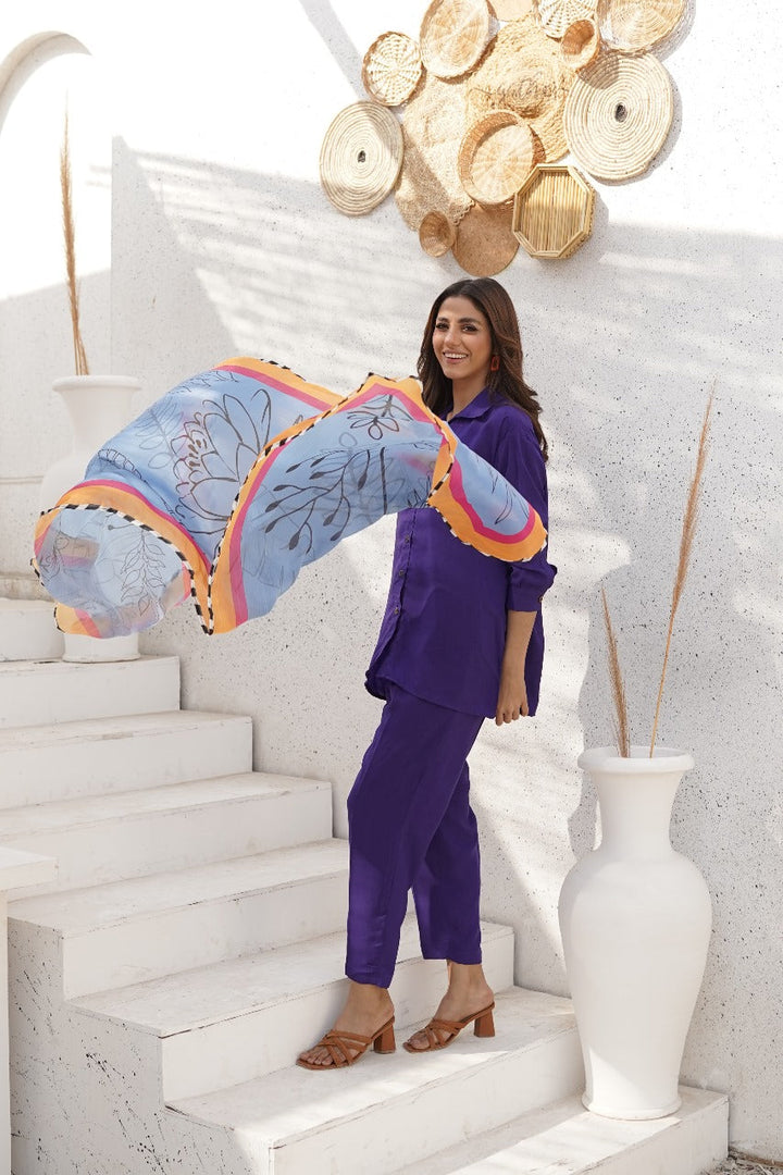 Dhaga Women Scarve Printed Crinkle Silk 1 Piece Autumn Elegance - Summer Collection