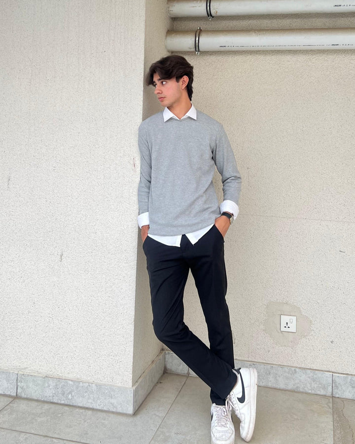 Muraqsh Ready To Wear Solids Cotton Men Waffle Grey Sweat Shirt ABD-WGSS - Summer Collection