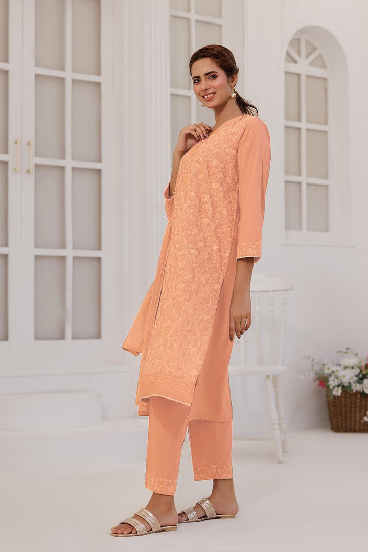 Senorita Women RTW Women Solids Mix Casual Plus 3 Piece Suit Plain Cotton LBD-03091 - Summer Collection