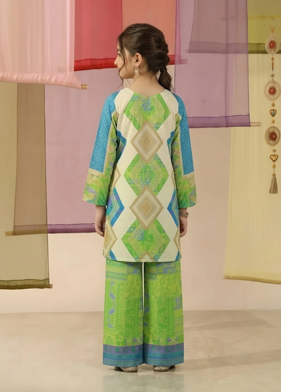 Everyday Edit by Style Up Girls RTW Printed Poly Lawn 2 Piece Suit Mini Aqua - Casual Collection