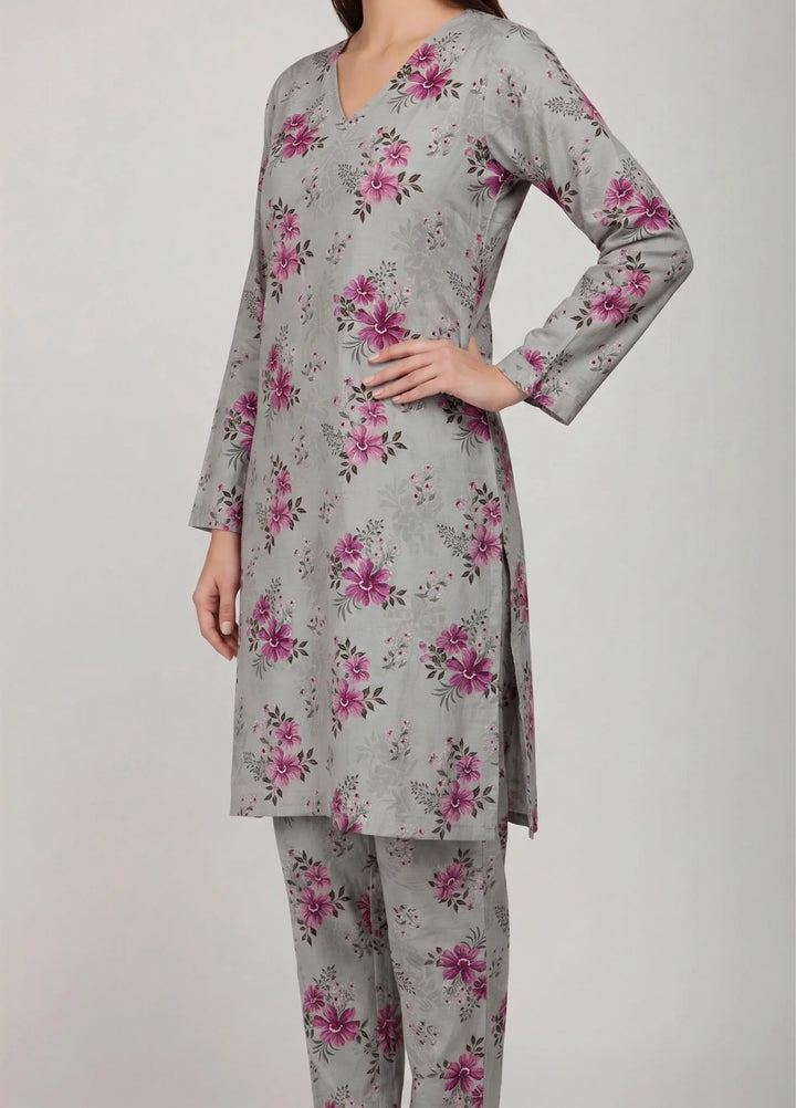Saba Sumaiya Women RTW Printed Cotton Lawn 2 Piece Suit SS-78660 Grey Floral - Casual Collection