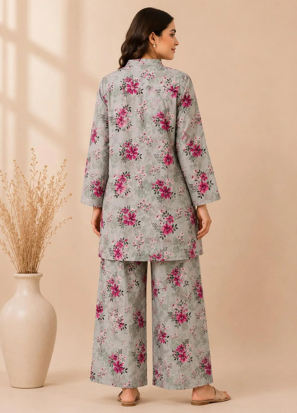 Saba Sumaiya Women RTW Printed Cotton Lawn 2 Piece Suit SS-78660 Grey Floral - Casual Collection