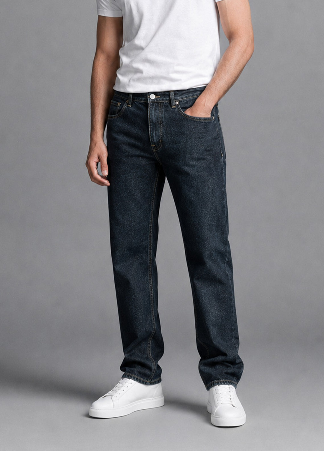 J.F Denim Mens RTW Solids Denim Pants ST-13 Black - Casual Collection