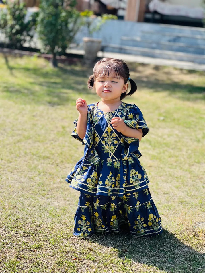Urban Cut Girls RTW Solids Lawn Co-Ord Sets Suit Navy Blue Casual Collection