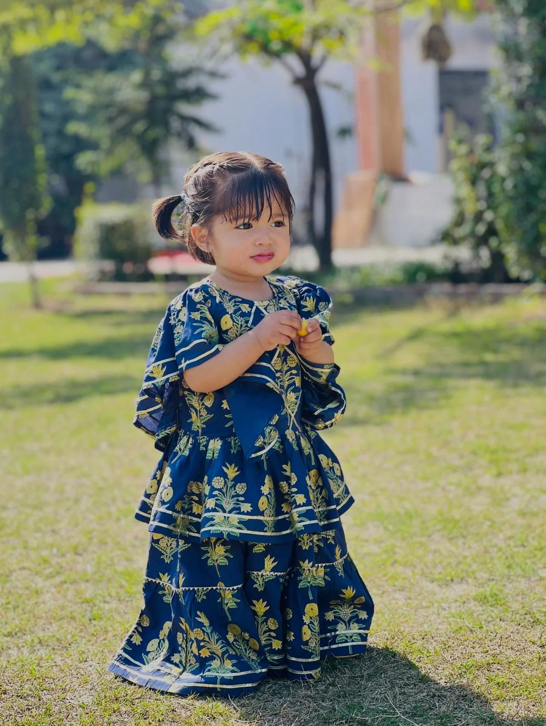 Urban Cut Girls RTW Solids Lawn Co-Ord Sets Suit Navy Blue Casual Collection
