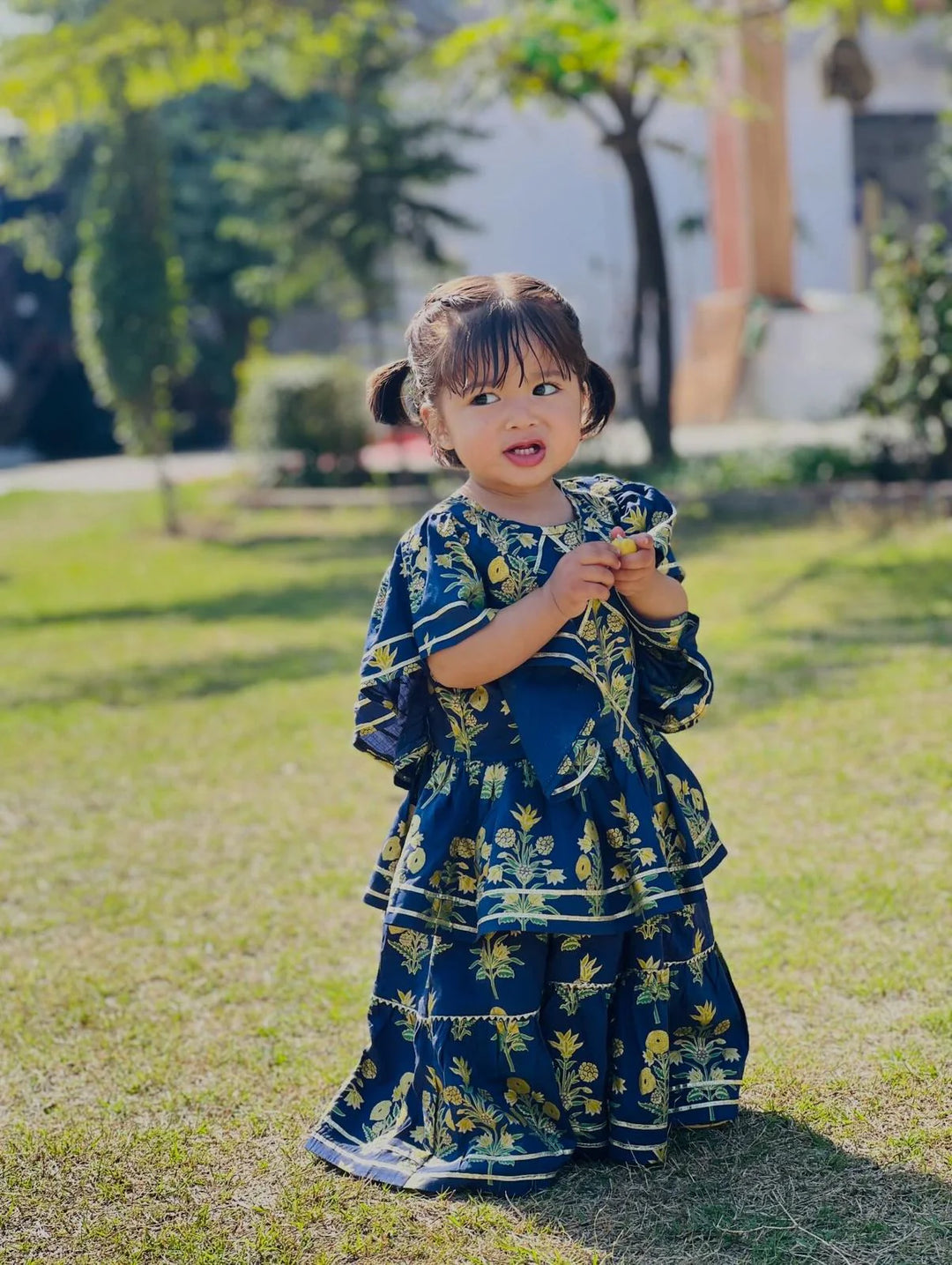 Urban Cut Girls RTW Solids Lawn Co-Ord Sets Suit Navy Blue Casual Collection