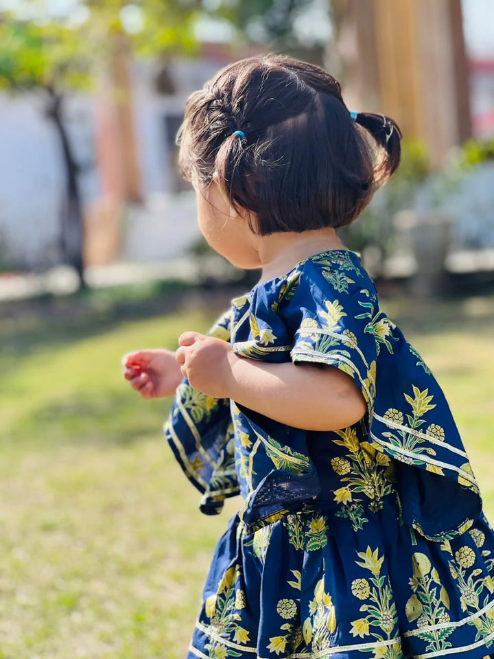Urban Cut Girls RTW Solids Lawn Co-Ord Sets Suit Navy Blue Casual Collection