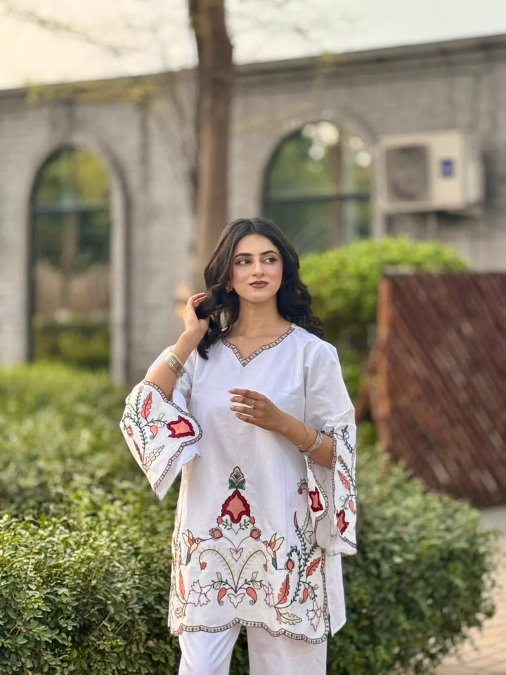 Urban Cut RTW Embroidered Cotton Co-Ord Sets Suit C-48 - Casual Collection