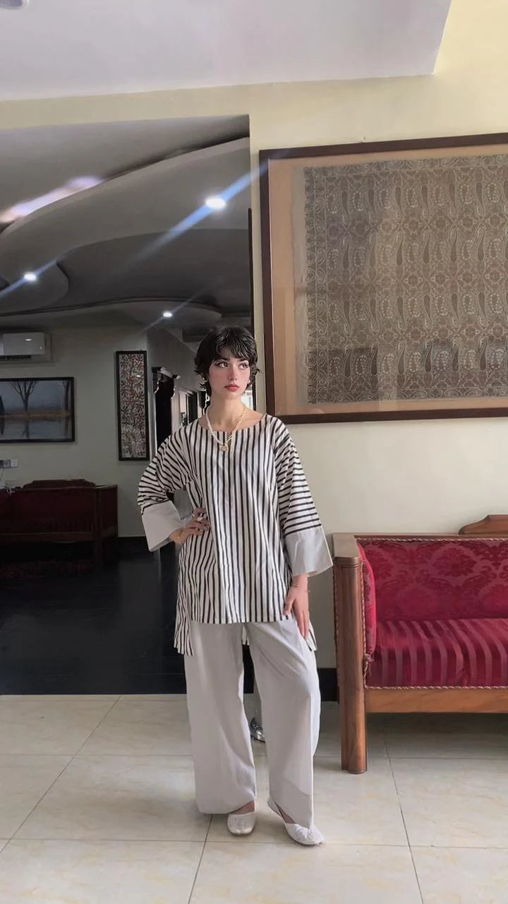 Urban Cut RTW Printed Cotton Co-Ord Sets Suit Stripe Casual Collection