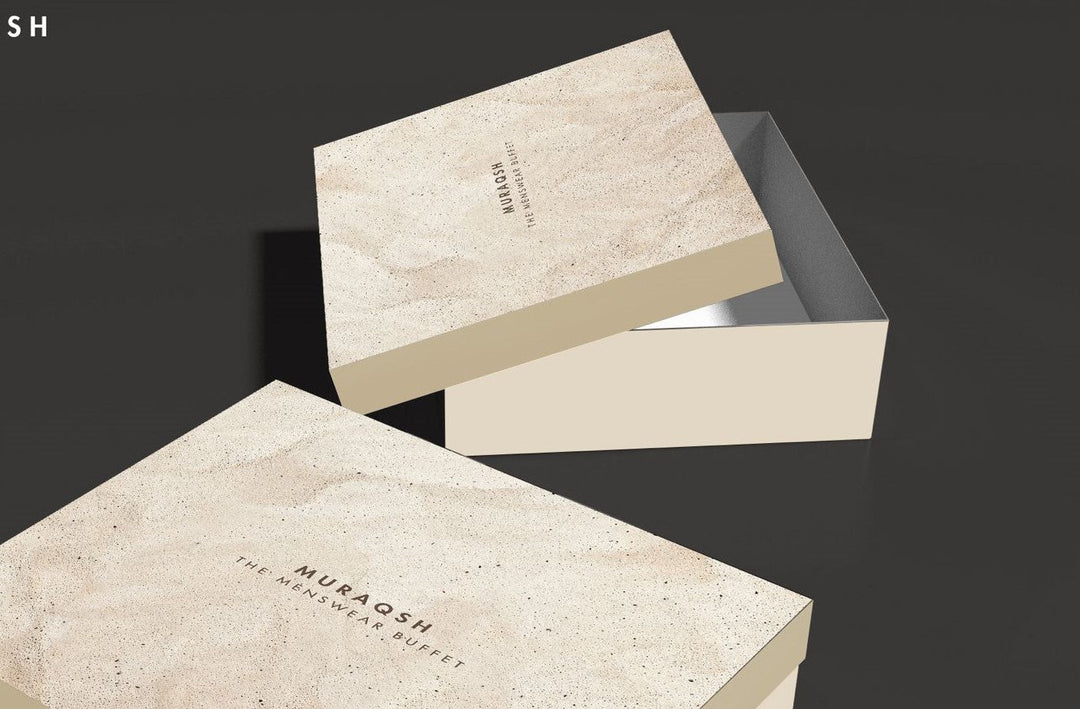 Muraqsh Ready To Wear Solids Cotton Men Premium Gift Box Top Drip Off with Grooving Textured in Beige Pink MUR-GIFT-BOX - Summer Collection