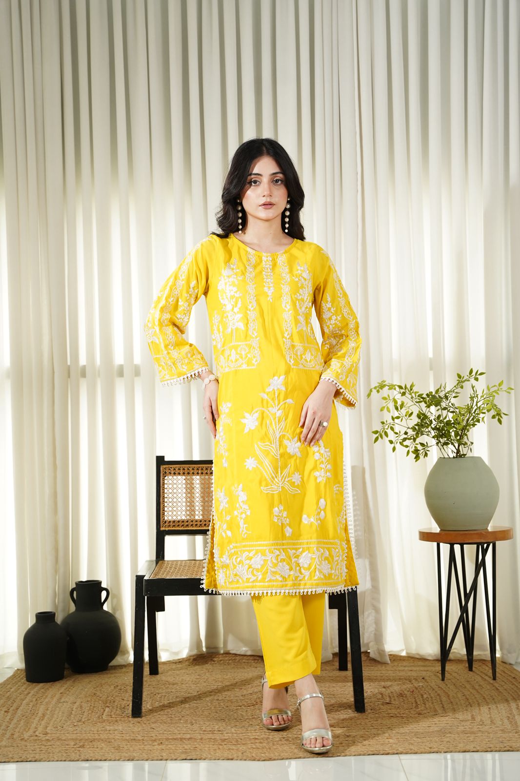 Dhaga Women Pret Embroidered 2 Piece poly cambric Honey Haze SS25DSE105 - Summer Collection