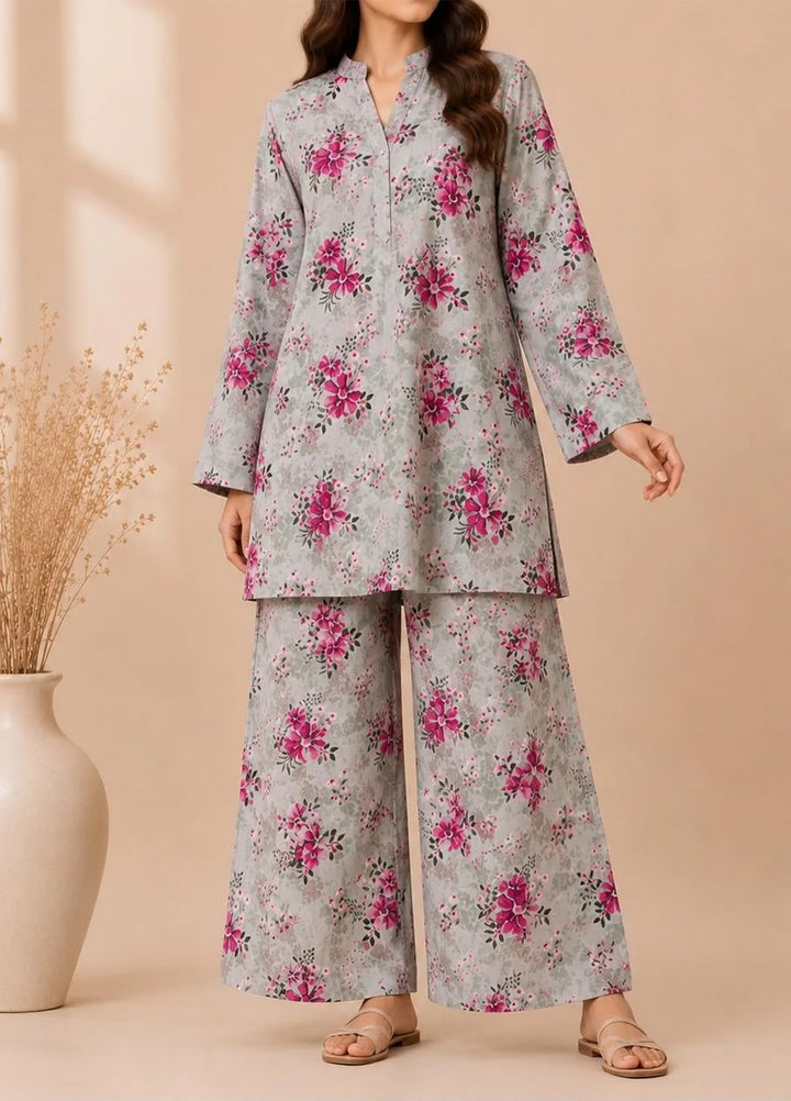 Saba Sumaiya Women RTW Printed Cotton Lawn 2 Piece Suit SS-78660 Grey Floral - Casual Collection
