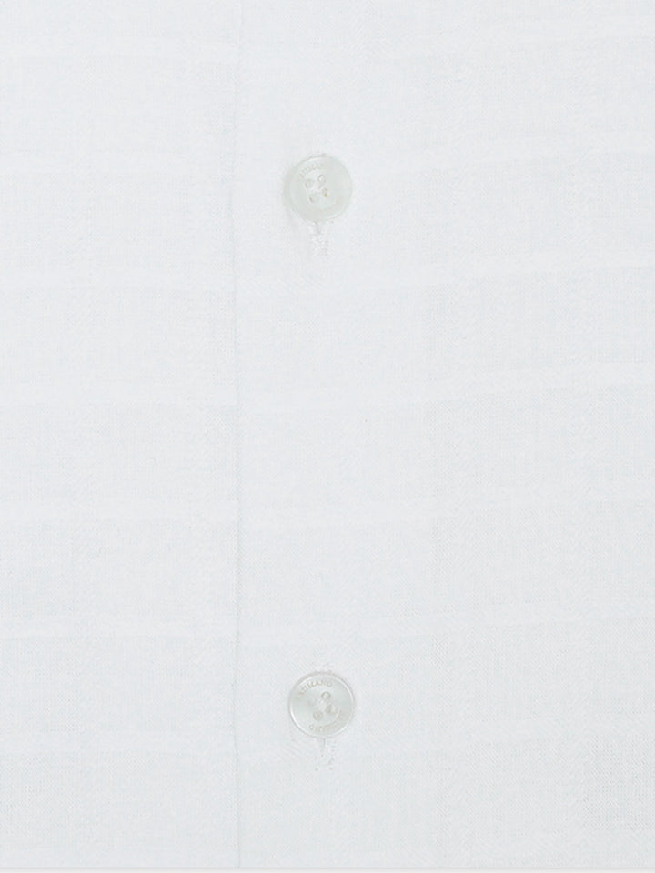 Brumano Ready To Wear Shirts Men 1 Piece Cotton White Checkered Formal Shirt 0-31-025-4393 - Summer Collection