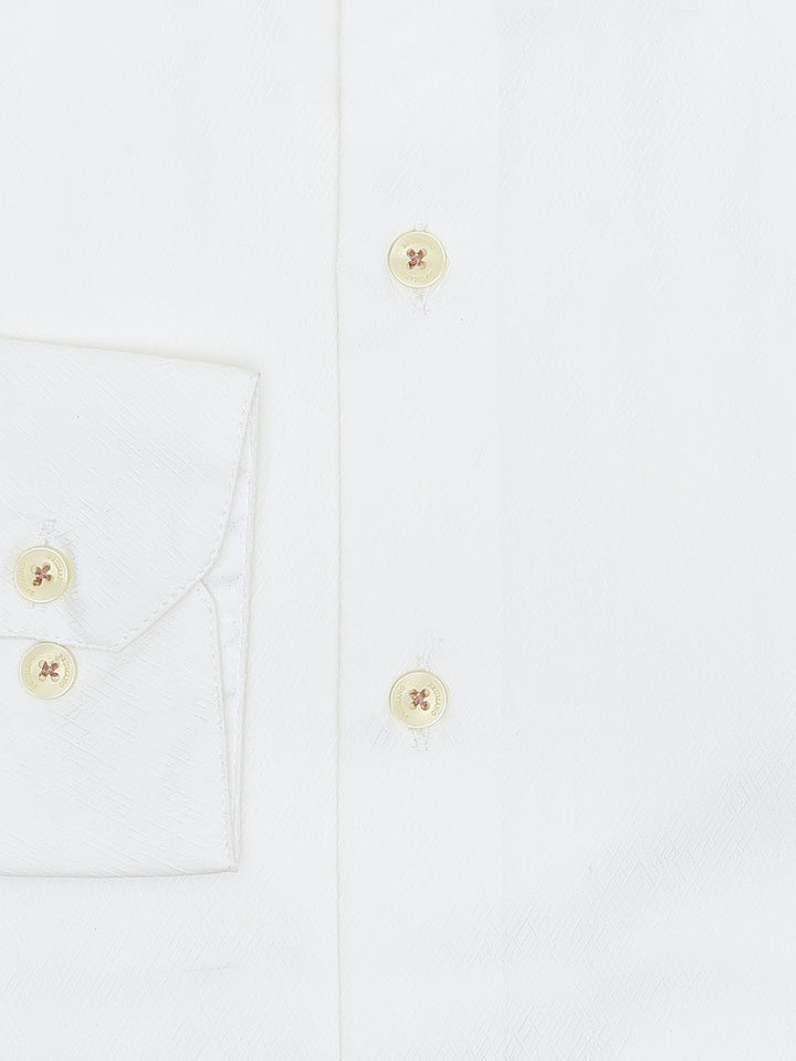 Brumano Ready To Wear Shirts Men 1 Piece Cotton White Jacquard Patterned Formal Shirt Luxe 0-32-025-1666 - Summer Collection