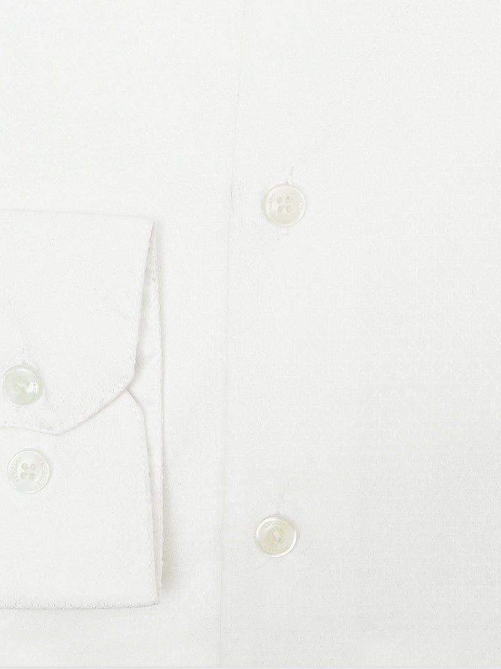 Brumano Ready To Wear Shirts Men 1 Piece Cotton White Jacquard Structured Formal Shirt Luxe 0-32-025-4365 - Summer Collection