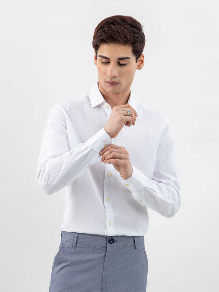 Brumano Ready To Wear Shirts Men 1 Piece Cotton White Structured Formal Shirt 0-32-024-2026 - Summer Collection