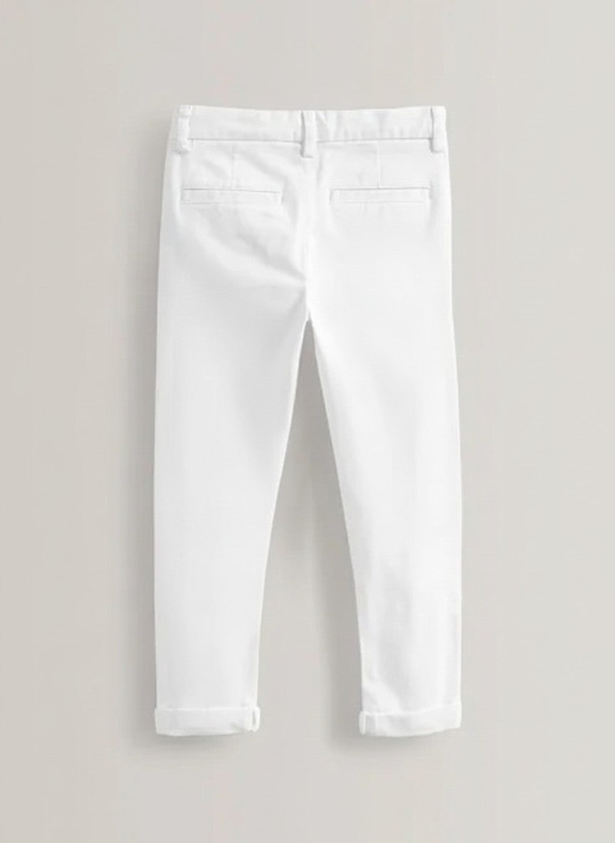 Ixample Boys RTW Solids Cotton Twill 1 Piece White Chino Trouser - Casual Collection