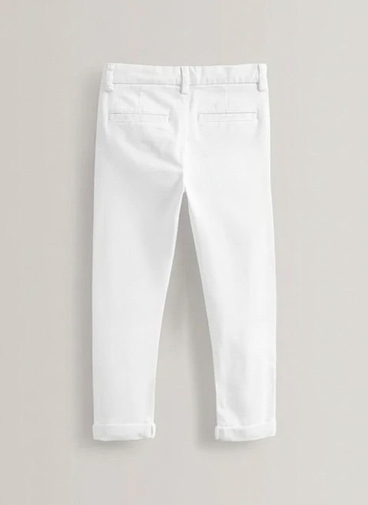 Ixample Boys RTW Solids Cotton Twill 1 Piece White Chino Trouser - Casual Collection