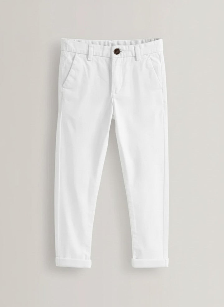 Ixample Boys RTW Solids Cotton Twill 1 Piece White Chino Trouser - Casual Collection