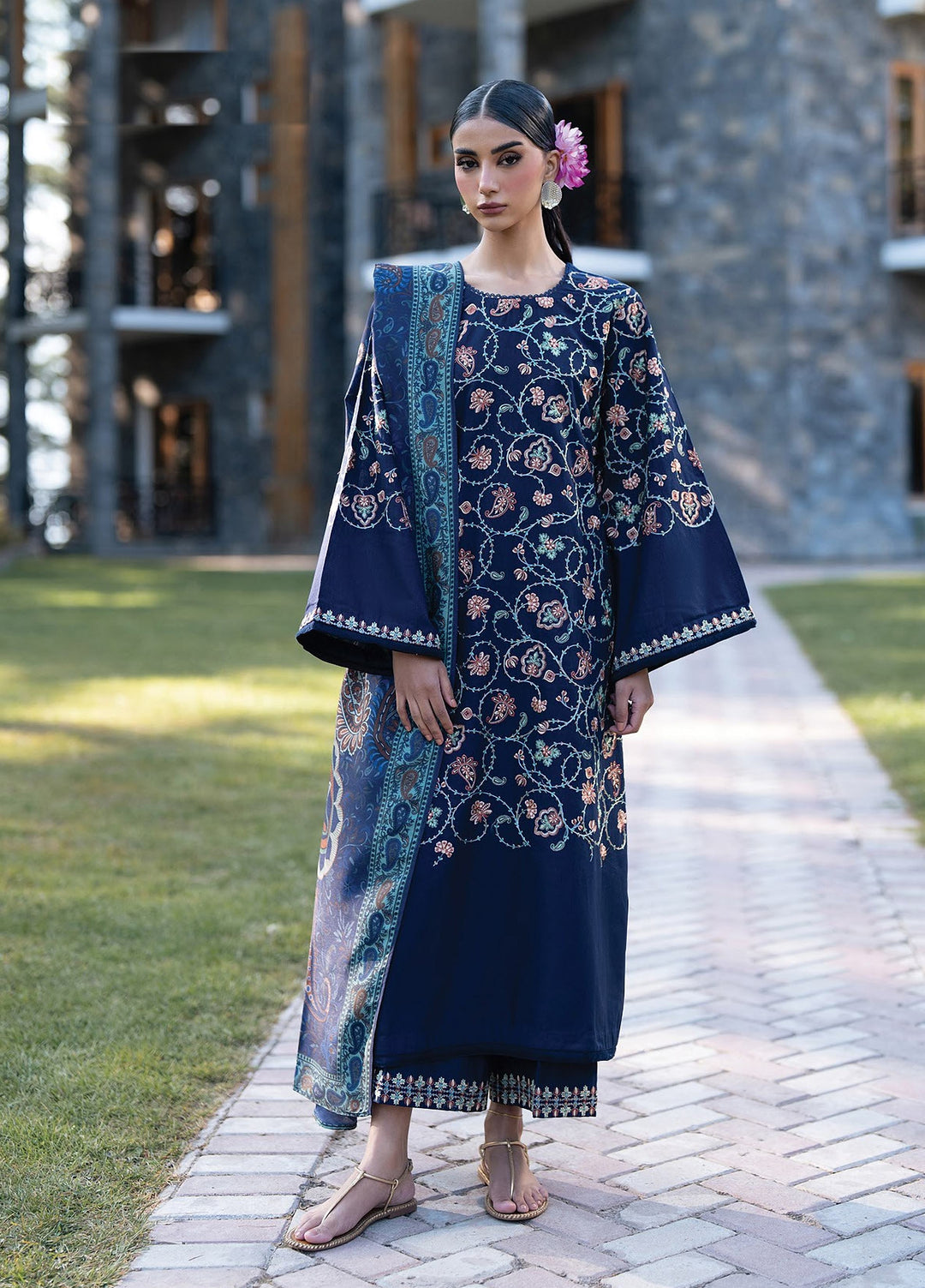 Extended Stay by Xenia Formals Unstitched Embroidered Khaddar 3 Piece Suit XE26UES 01-Ellis Winter Collection
