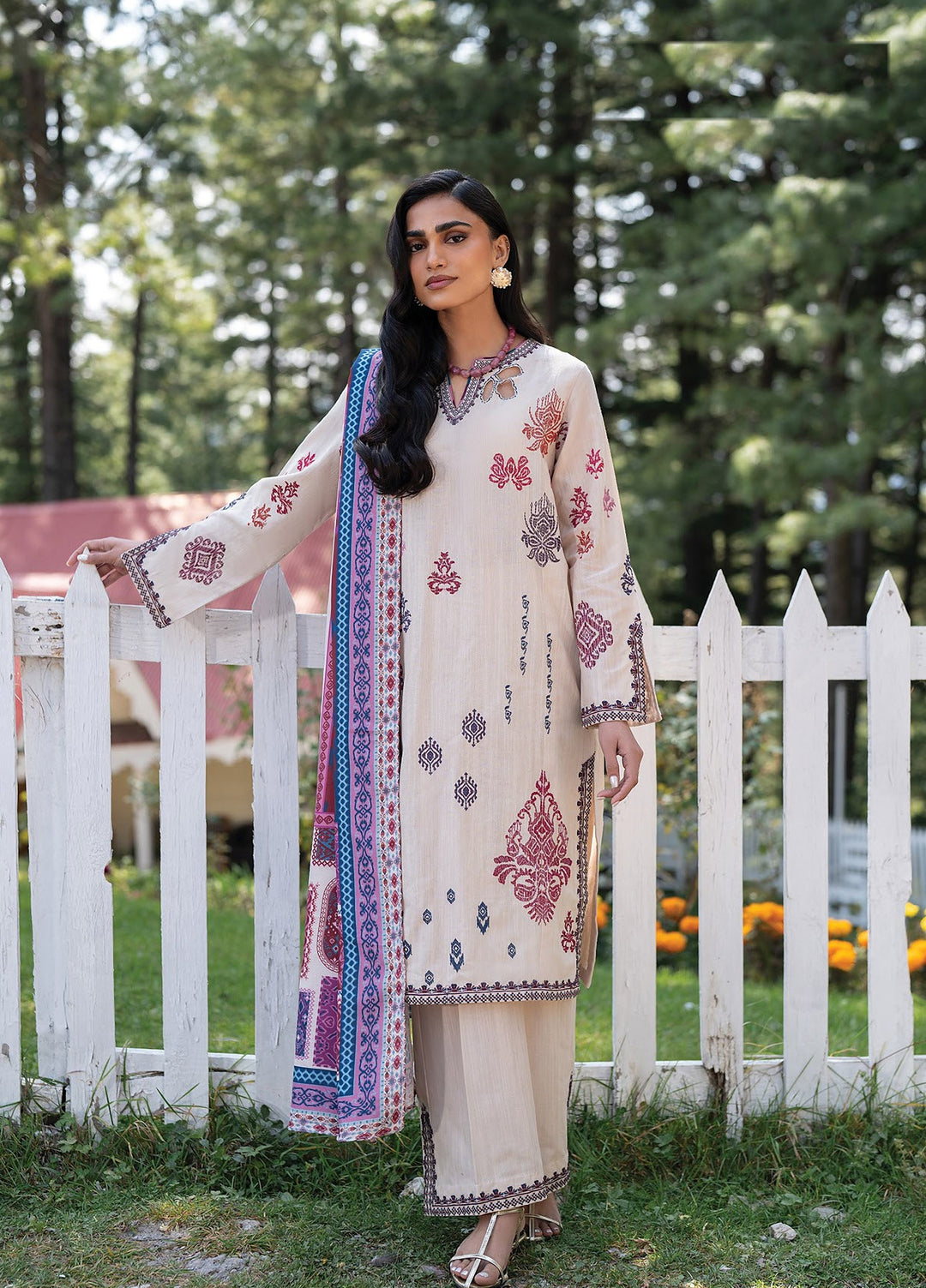 Extended Stay by Xenia Formals Unstitched Embroidered Khaddar 3 Piece Suit XE26UES 10-Nigah - Winter Collection