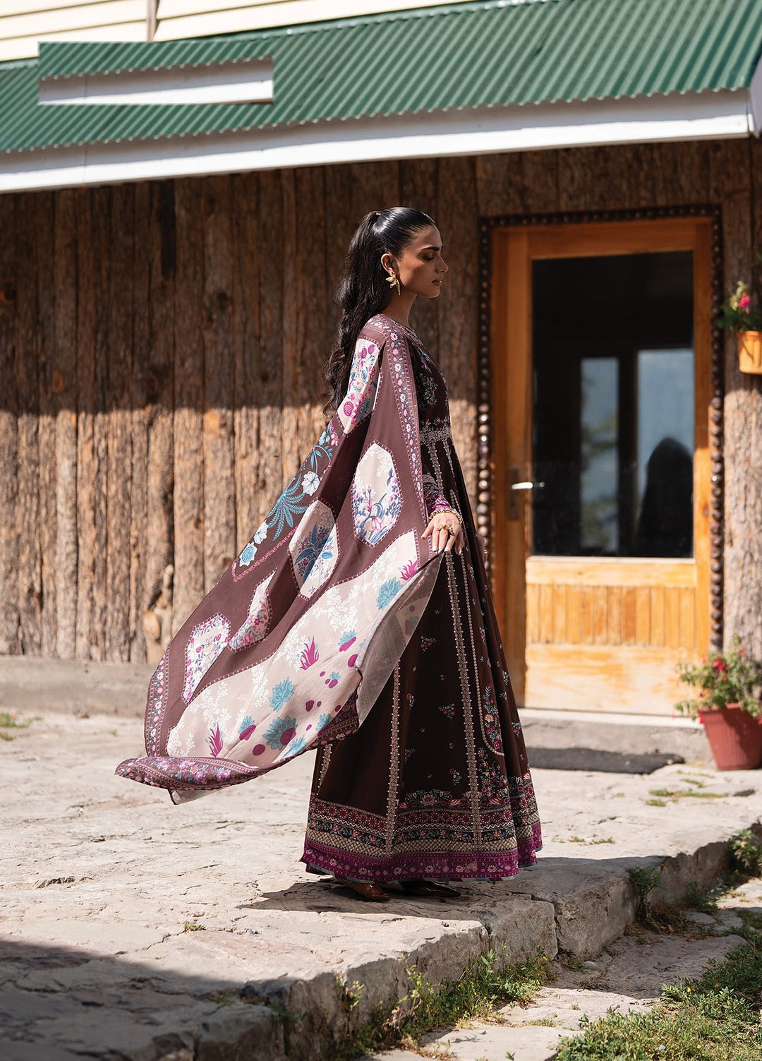 Extended Stay by Xenia Formals Unstitched Embroidered Khaddar 3 Piece Suit XE26UES 07-Sarv - Winter Collection