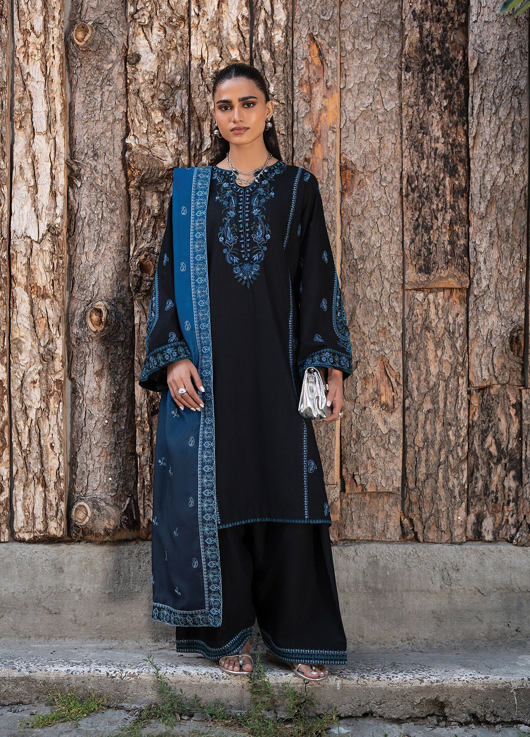 Extended Stay by Xenia Formals Unstitched Embroidered Khaddar 3 Piece Suit XE26UES 06-Simorah - Winter Collection