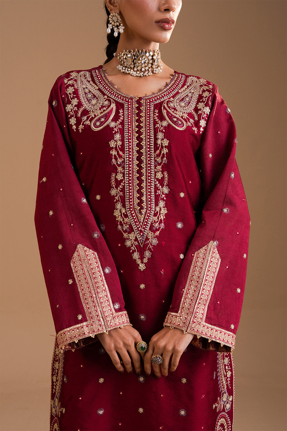 Afsany by Zariya RTW Embroidered Russian Silk 3 Piece Suit FERESHTEH ZB50037 Festive Collection