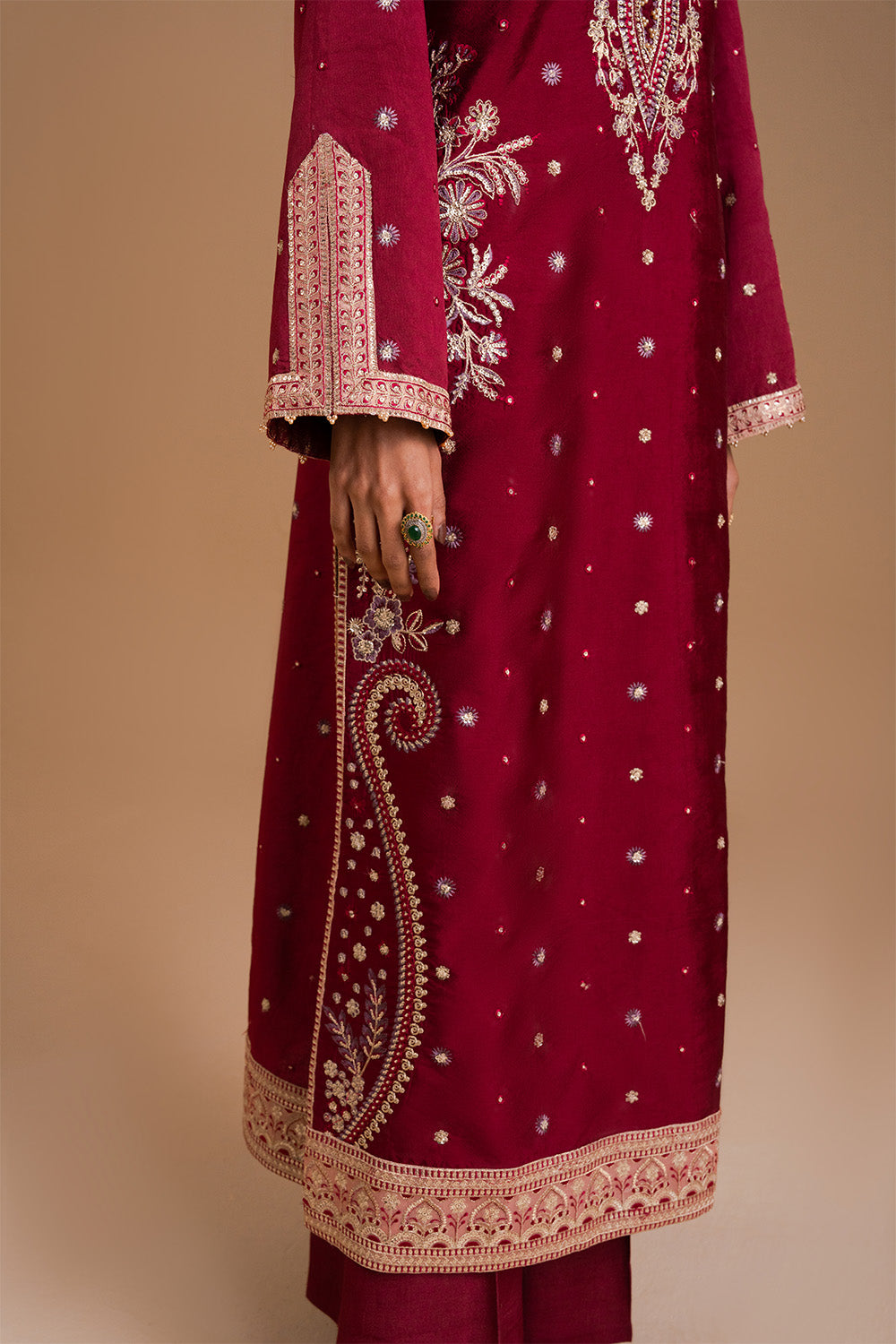 Afsany by Zariya RTW Embroidered Russian Silk 3 Piece Suit FERESHTEH ZB50037 Festive Collection