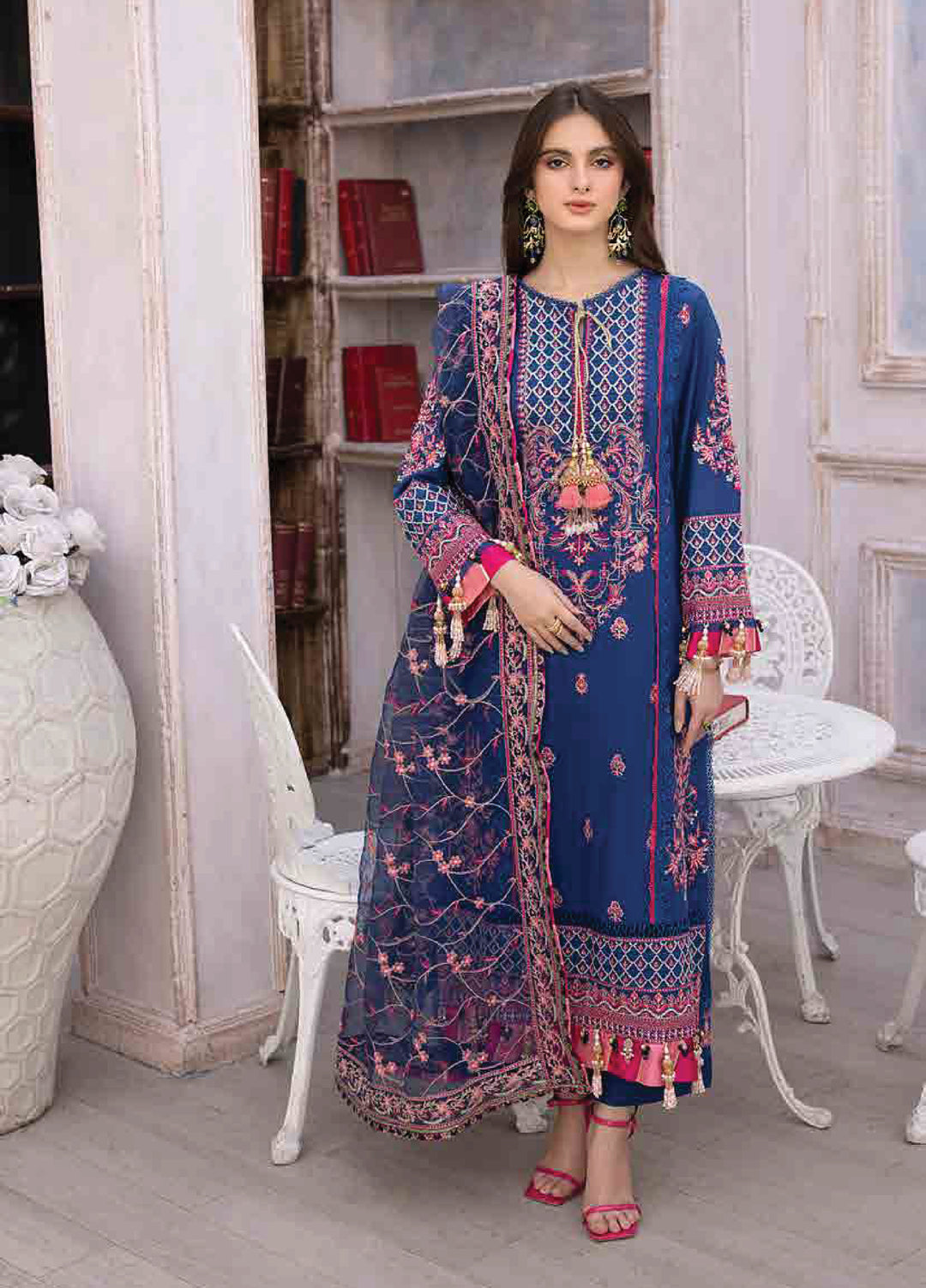 Husn E Adaa by Maham Sultan Unstitched Embroidered Lawn 3 Piece Suit MS26UHA Zebaish - Lawn Collection